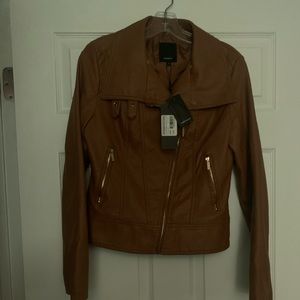 Brown Faux Leather Jacket